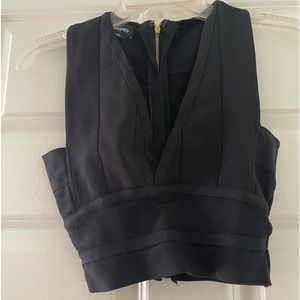 Bebe black v-neck bandage bustier crop top